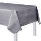 Silver Flannel-Backed Vinyl Tablecloth, 54in x 108in